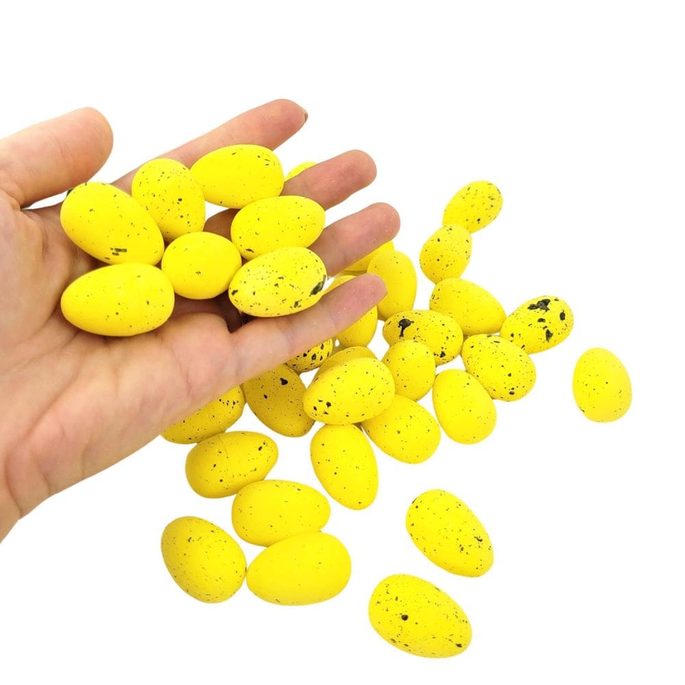 Kit 36 Mini Ovo De Páscoa Amarelo Decorativo 3X2Cm