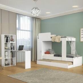 Treliche para Colchão 78x188cm com 1 Porta e Escrivaninha Multimóveis MP4364