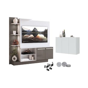 Rack Painel com Suporte para TV até 55 Polegadas e Aparador 3 Portas Multimóveis MP1098