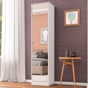 Armário Multiuso Reflex 1 Porta Espelhada Branco - Demóbile