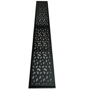 Grelha Ralo Externo Quintal 15x100 Garden Preto Fosco com Tela e Suporte Linear
