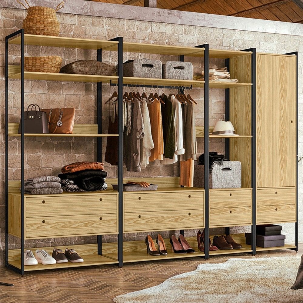 Closet Industrial 1 Porta 8 Gavetas Pinus 17516 - Olivar Móveis