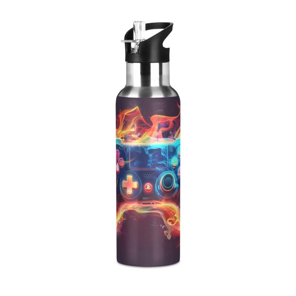 Garrafa de água ALAZA Fire Game Console para crianças 600ml em aço inoxidável