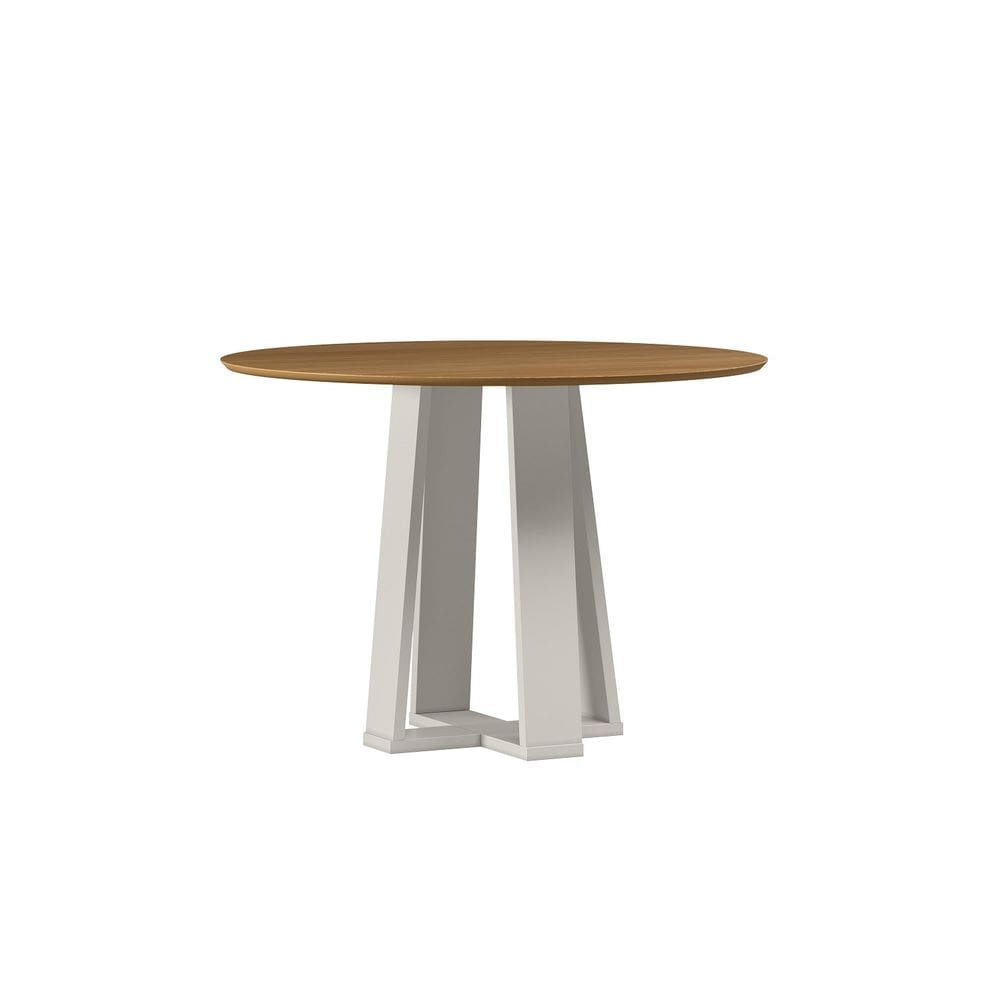 Mesa de Jantar Isabela Redonda 100x100m Off White Ype - New Ceval