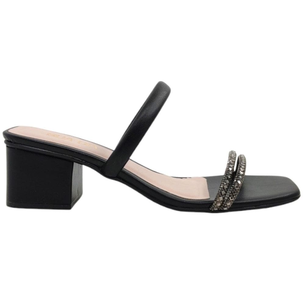 Tamanco Feminino Casual Básico Dia a Dia Passeio Trabalho com Strass Salto Médio Conforto Sua Cia 8322.15660