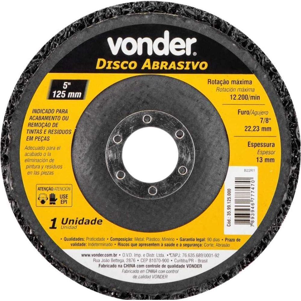 Disco Abrasivo 5 125Mm Vonder