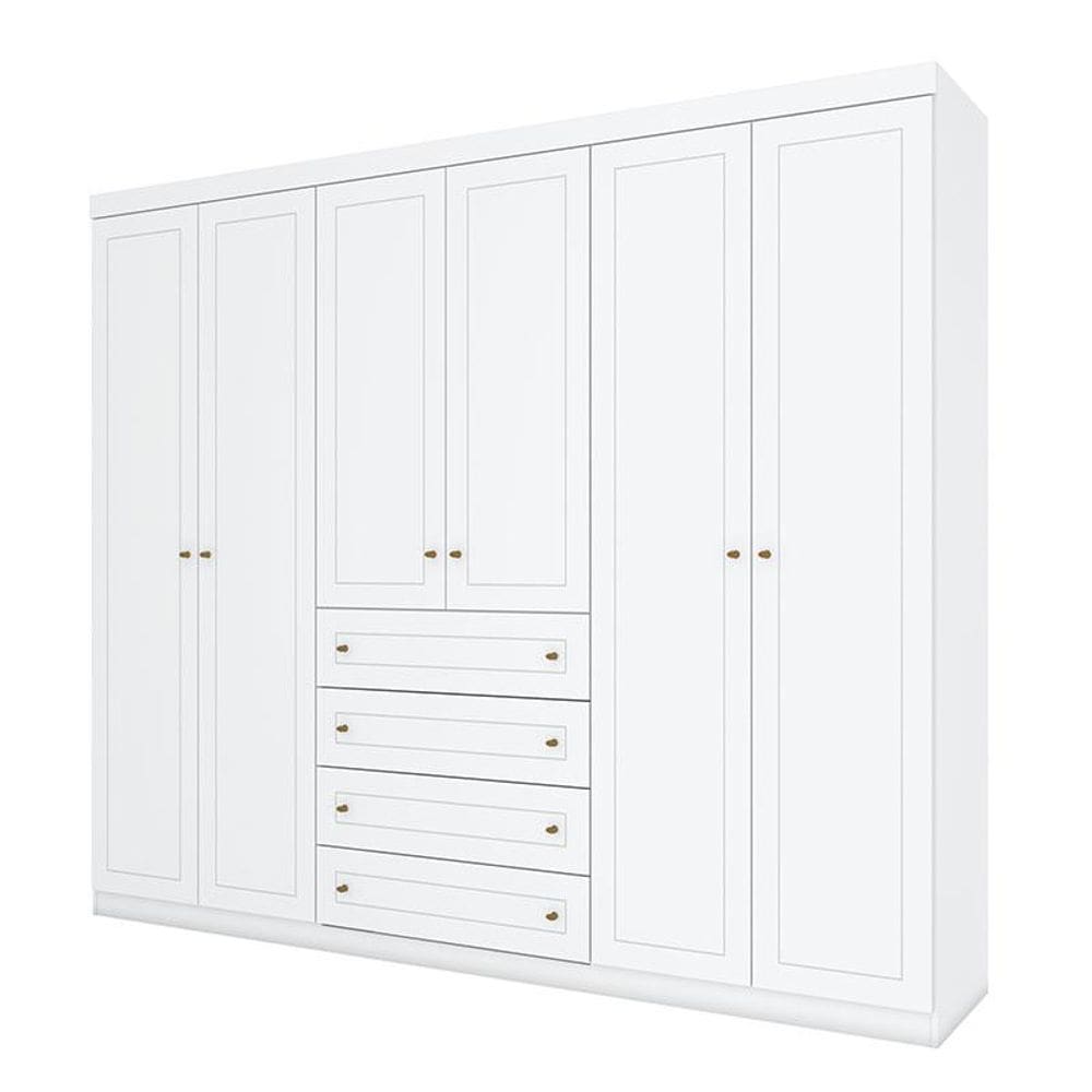 Guarda Roupa Casal Nova York 6 Portas Branco HP - Henn