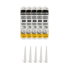Kit 5 Borracha Silicone Acético 256g Para Reparo Manutenção Uso Geral