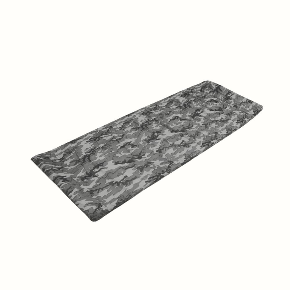 Colchonete Adventure Camping Acampamento Solteiro 180x60cm Camuflado Preto e Cinza Aguia