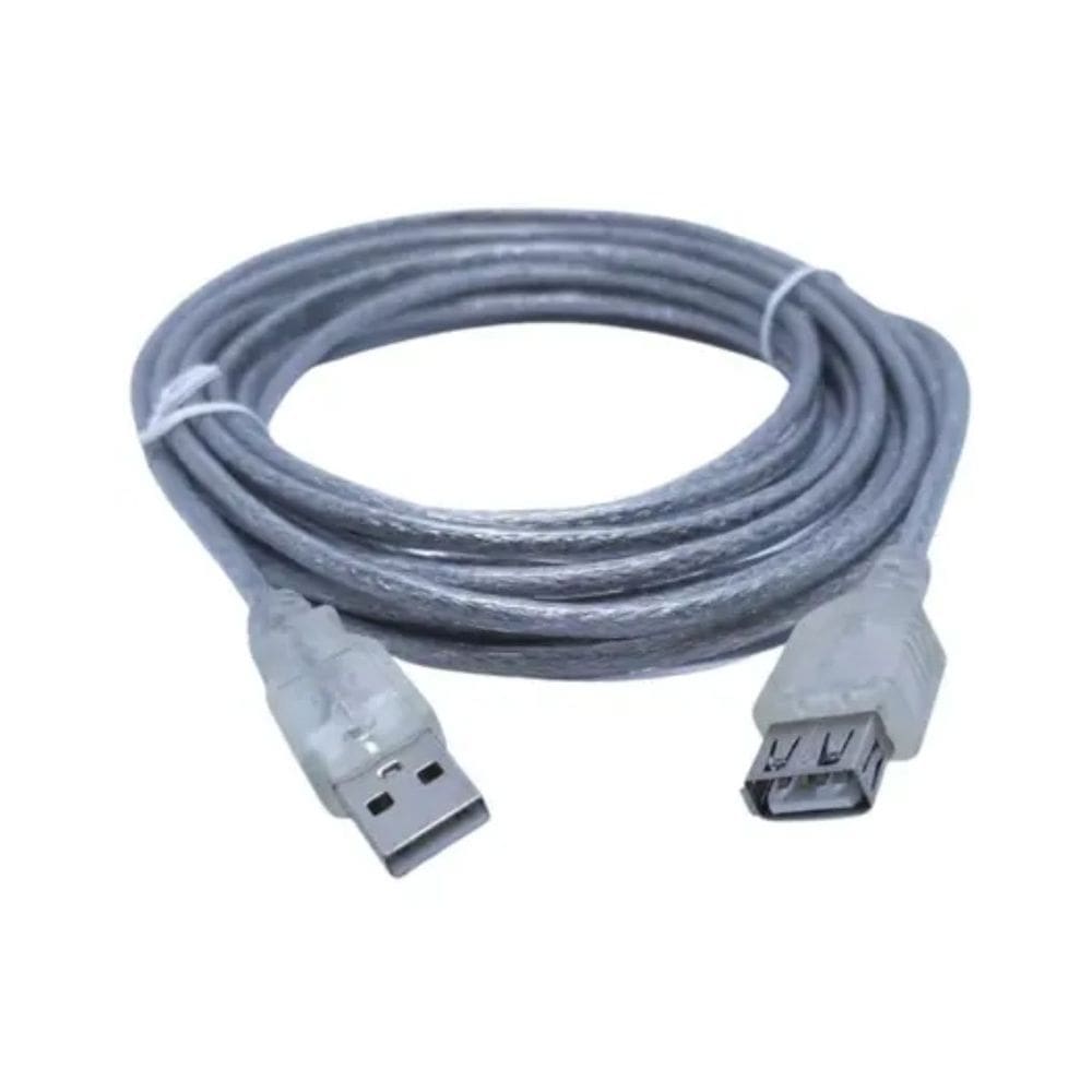 Cabo Extensão Usb 2.0 A Macho X Femea 5M Cristal Kit 3 Pçs