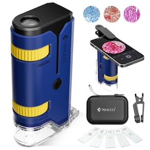 Microscópio de bolso TENCCO 100x-250x com lâminas e adaptador de telefone