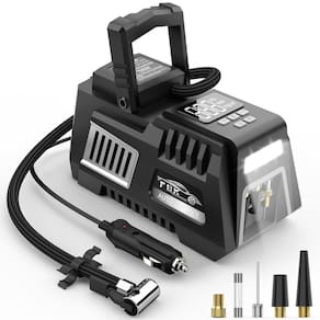 Compressor de ar digital com inflador de pneus 12V DC com acessórios