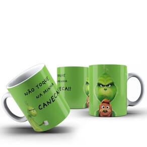Caneca Ceramica engraçada O Grinch não toque na minha caneca