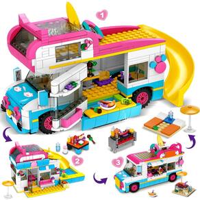 Conjunto de blocos de construção HOGOKIDS 3 em 1 para meninas Camper Van 494 unidades