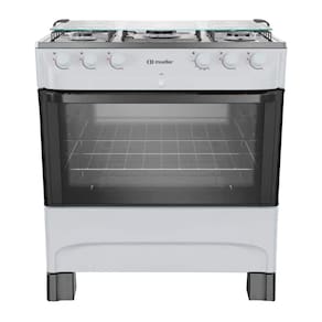 Fogão à Gás Mueller MFI5BB 5B Mesa Inox Forno 81,6L Branco-Bivolt
