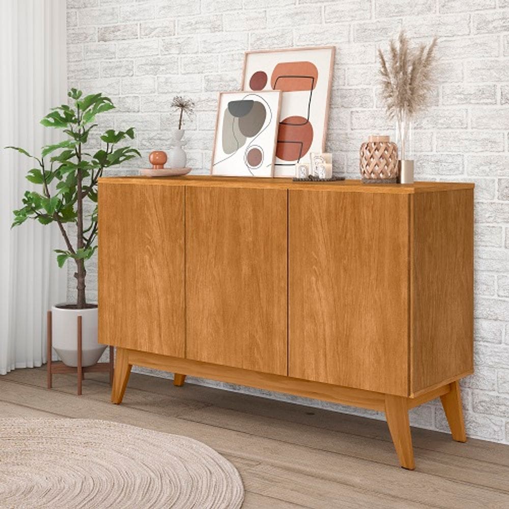 Buffet Ares Lux Três Portas 1.25 Nature - Tebarrot Móveis