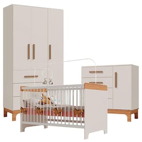 Quarto de Bebê Pega Pega Off White Caramelo – Canaã