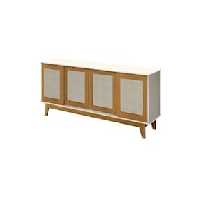 Buffet Detroit 4 Portas Branco/Madeira - Tebarrot Móveis