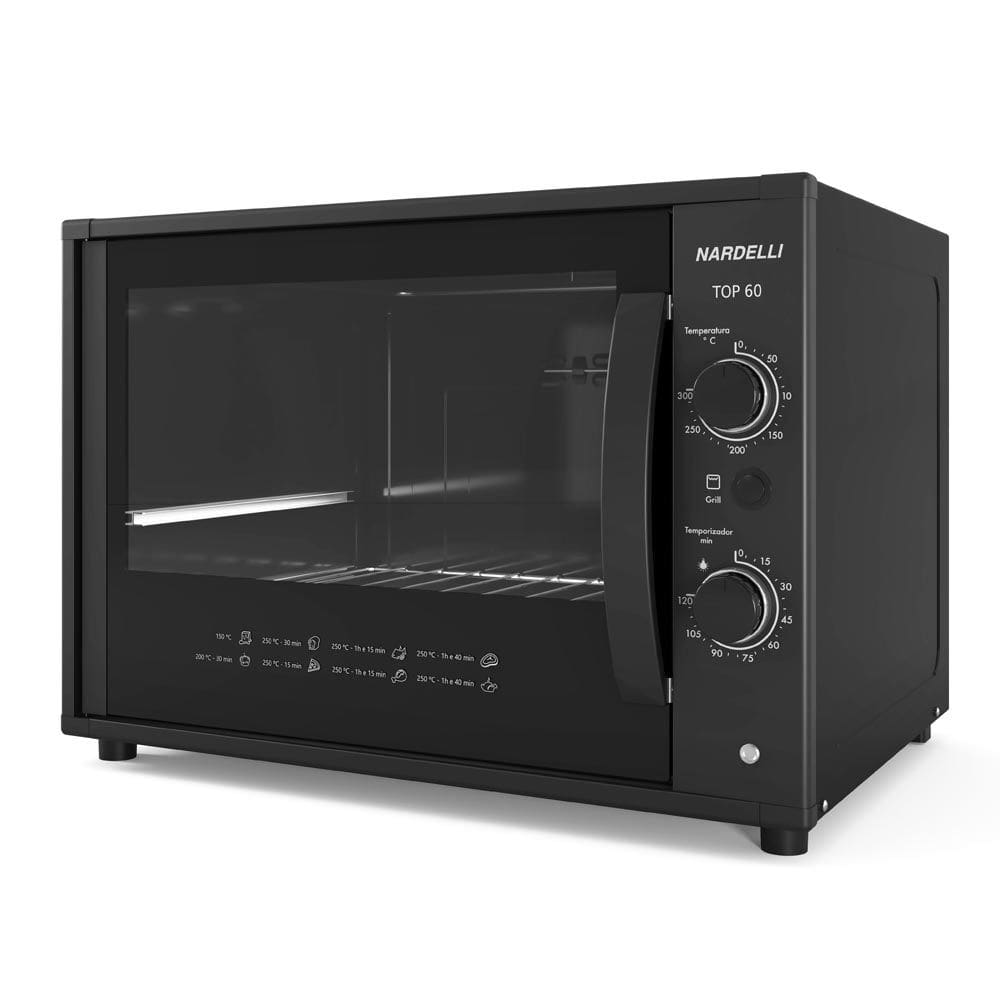Forno Elétrico Nardelli 60 Litros Preto Top 60 127v