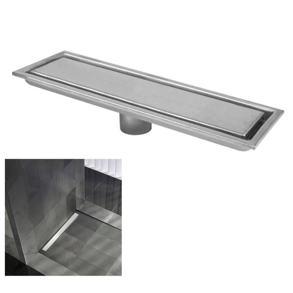 Ralo Linear Oculto 50cm Aço Inox Banheiro Lavabo Anti Odor Anti Inseto Invisivel Seguro Resistente Higienico