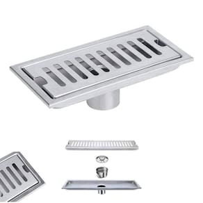Ralo Linear 30cm Aço Inox Banheiro Area Externa Anti Odor Anti Inseto Piscina Lavabo Quintal Higienico Seguro Resistente