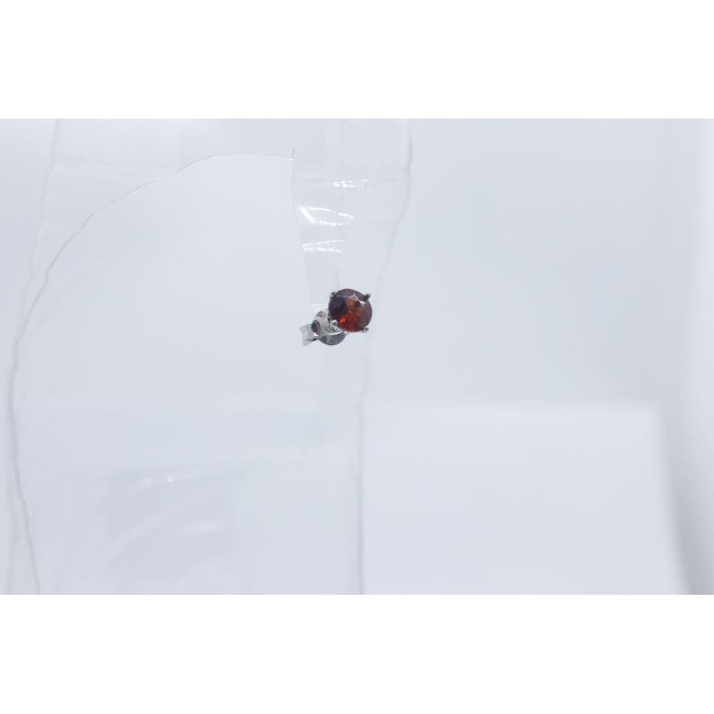 Brinco Solitário De Granada Vermelha Ouro Branco 18k J23836