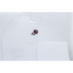 Brinco Solitário De Granada Vermelha  Ouro Branco 18k J23836