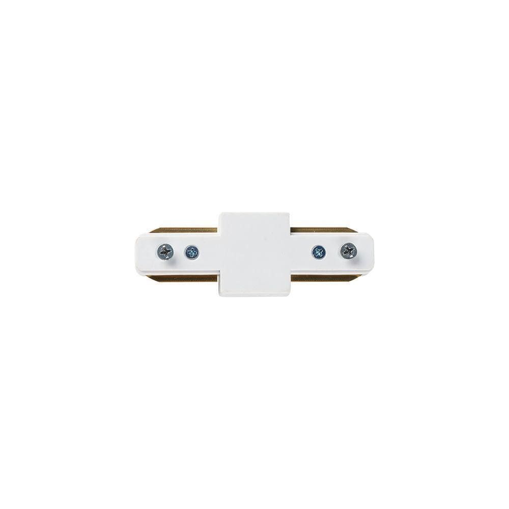 Conector Reto Blumenau Para Trilho De Sobrepor Branco