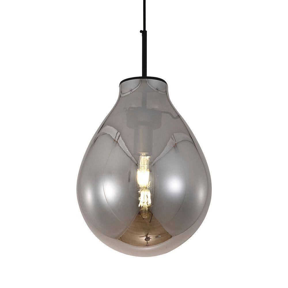 Lustre Pendente Sindora Dcd04007 P Preto - Fumê E27 Bivolt