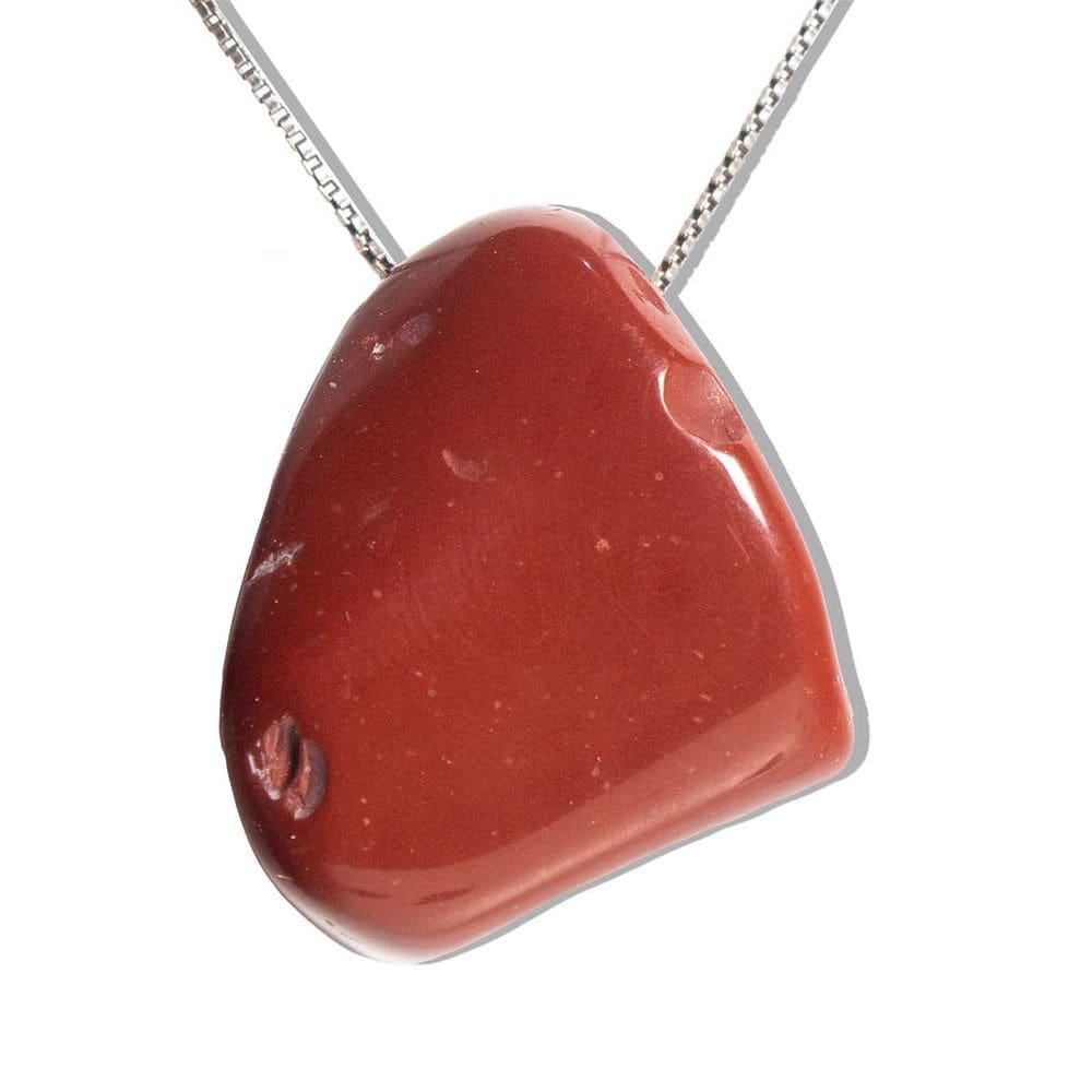 01 Jaspe Vermelho Pedra Rolada Furo Vazado Artesanato