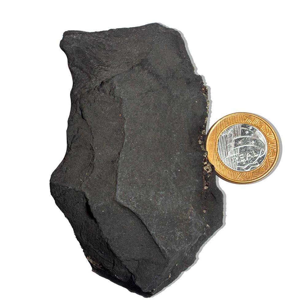 Shungite com Pirita Incrustada Pedra Bruto 150 a 200g 85mm