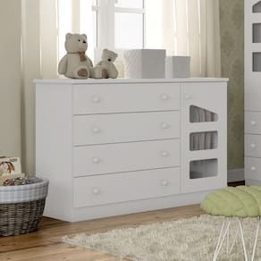 Cômoda Infantil 4 Gavetas 1 Porta 100 MDF Eloísa Phoenix Baby