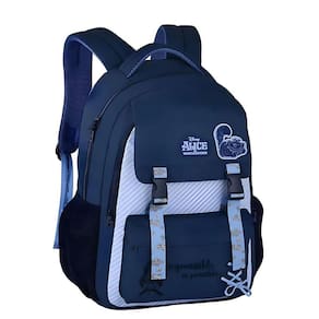 Mochila De Costas Escolar Alice No Pais Das Maravilhas Azul