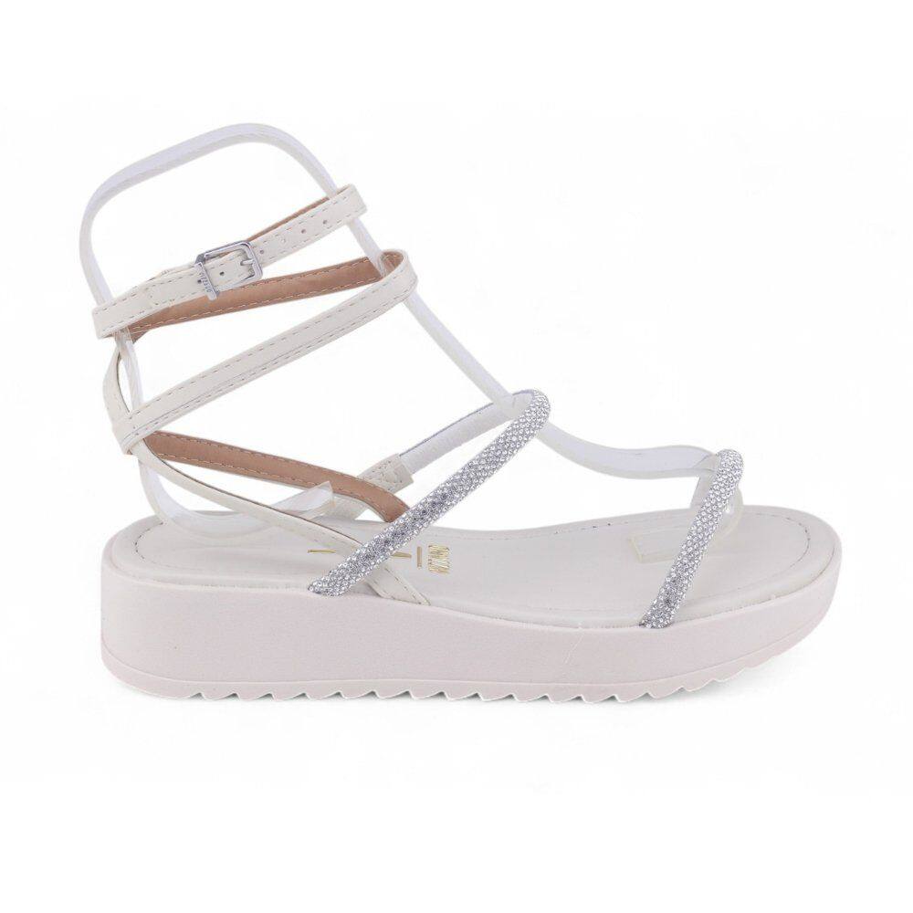 Sandália Papete Flatform Feminina Vizzano 6492.305 Strass