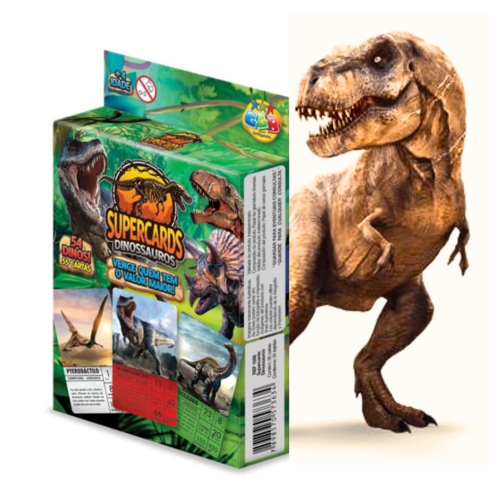 Supercards Dinossauros Aprenda Jogando Com as 55 Cartas De Dino