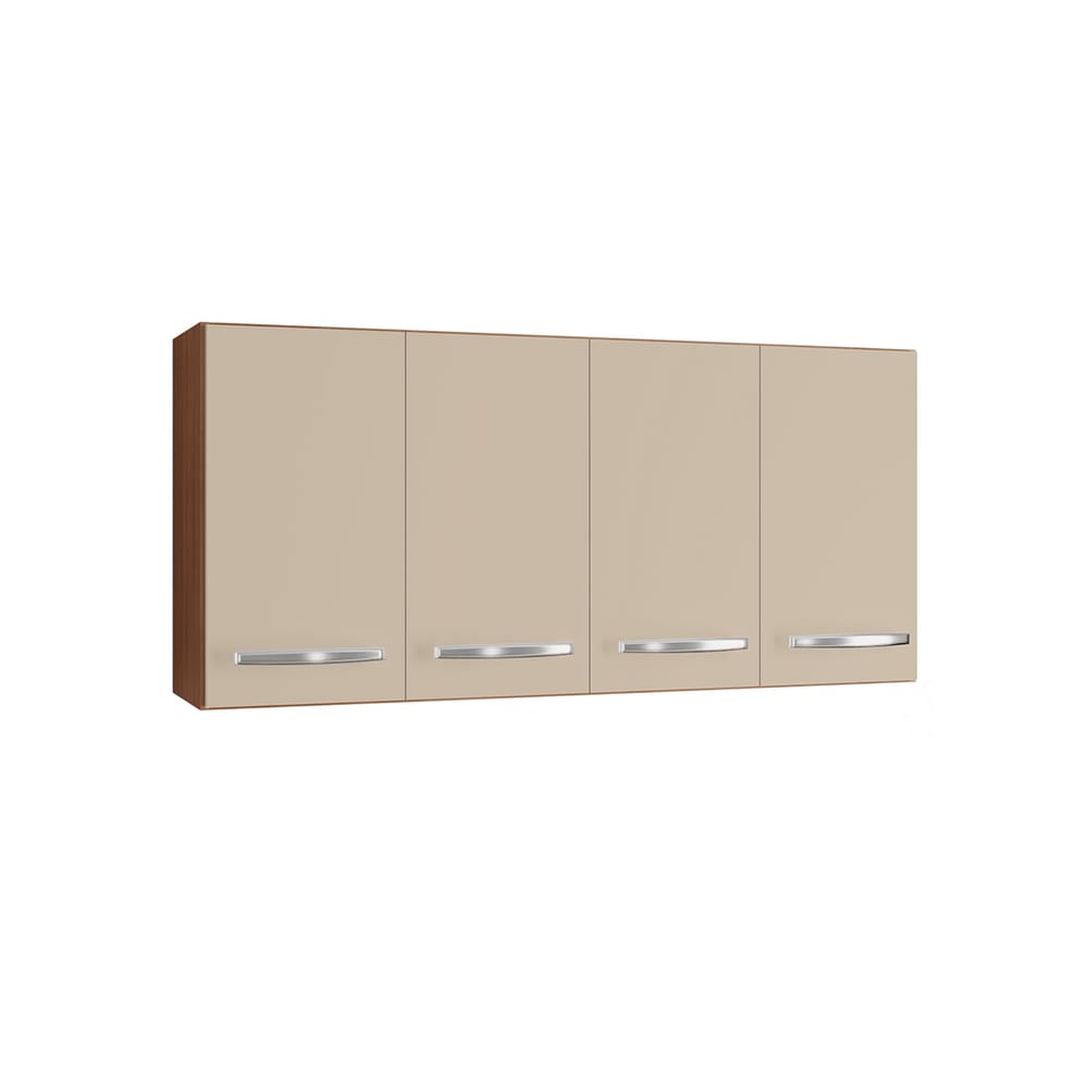 Armário Aéreo Mara 1.20 Móblis H2 com 4 Portas:savana/off White
