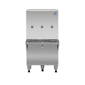 Bebedouro de Coluna Industrial 3 Torneiras 100 Litros Frisbel RA10 Inox 220V