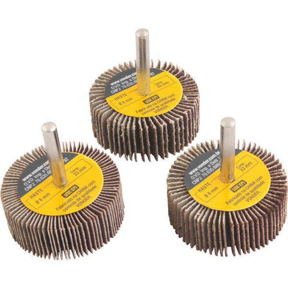 Jogo Roda De Lixa 50 X 20Mm C/Haste 3Pc V 1271502003