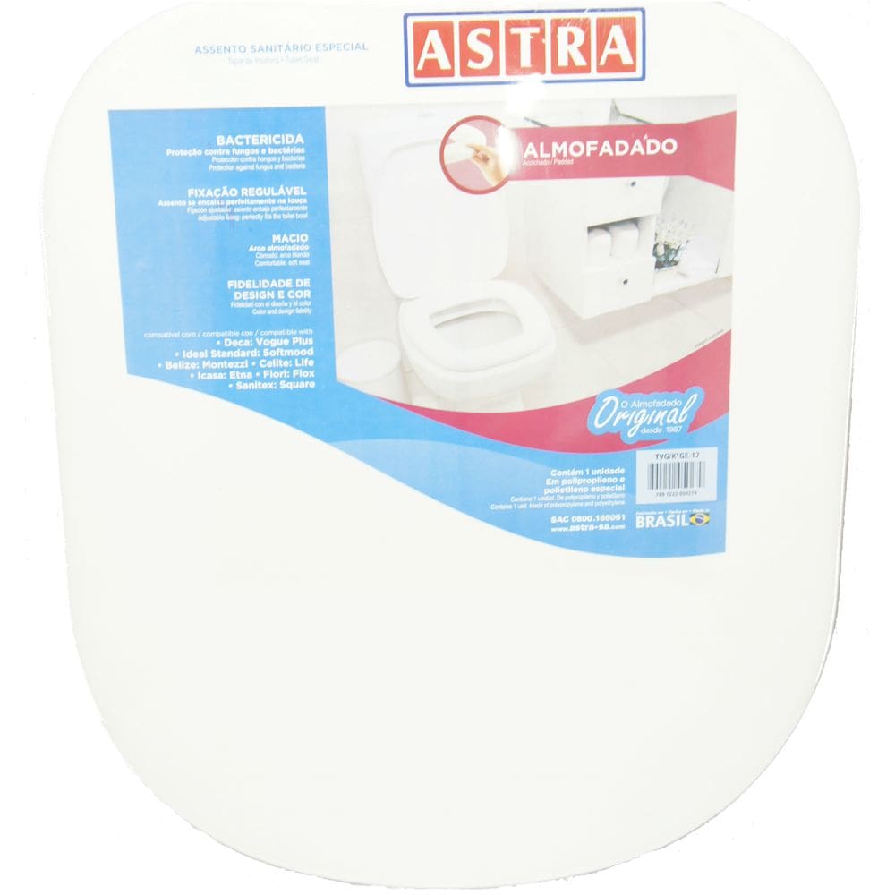 Assento Almofadado Astra Etna Icasa Branco Gelo
