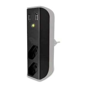 Filtro De Linha 2 Tomadas 20a + 2 Entradas Usb 2.1a Fl001 Preto-branco Bright