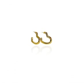 Brinco Argola De Coração Grossa Banhado Em Ouro 18k