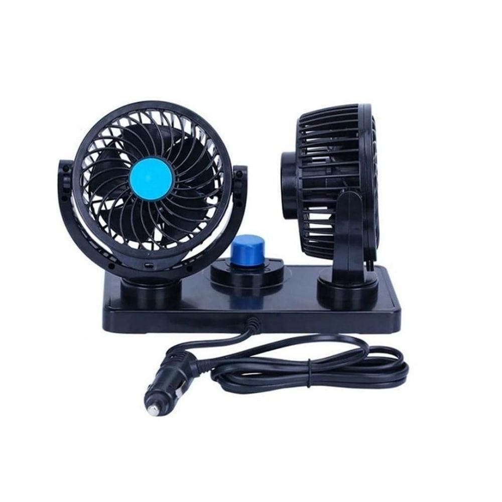 Ventilador Automotivo Duplo Rotativo Ajustavel Veicular Carro Van E Onibus 12v