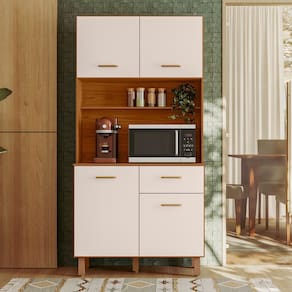 Kit Cozinha 90cm New Izis Freijó UV/Off Acetinado Poliman