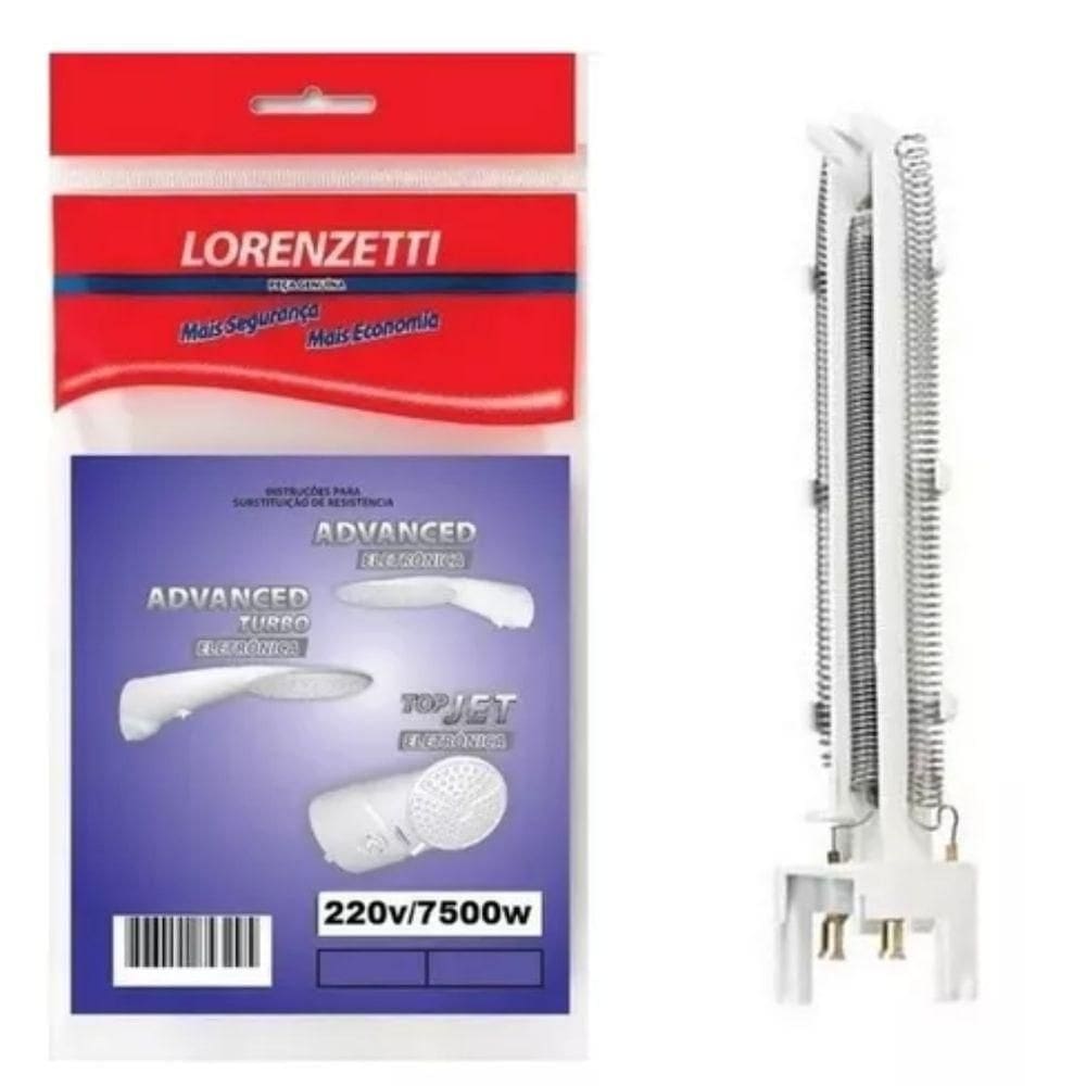 Resistência Ducha Advanced E Top Jet 7500w 220v Lorenzetti 3056-f