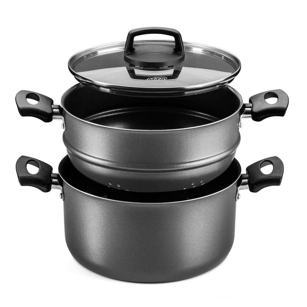 Panela Cozivapor Antiaderente N20 Com Tampa de Vidro 4 em 1 Grafite 3,2L 8215 MTA