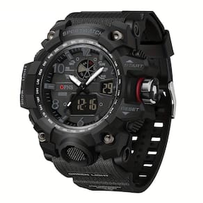 Relógio Esportivo Masculino Ofns S3169 Dupla Exibição Preto