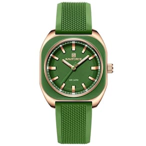 Relógio Feminino De Quartzo Casual Com Pulseira De Silicone Impermeavel 3atm Verde