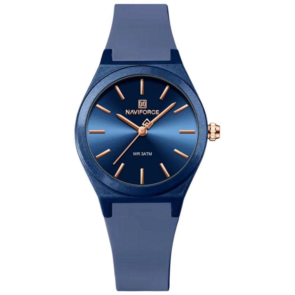Relógio Analógico Feminino De Quartzo Casual Com Pulseira De Silicone Impermeavel Azul