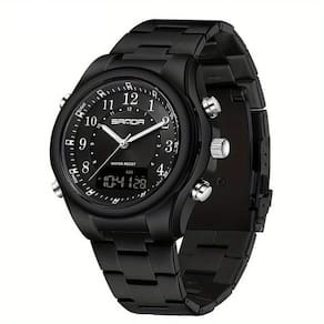 Relógio Masculino Fashion Pulseira De Aço Inoxidável Resistente À Água 50m Preto