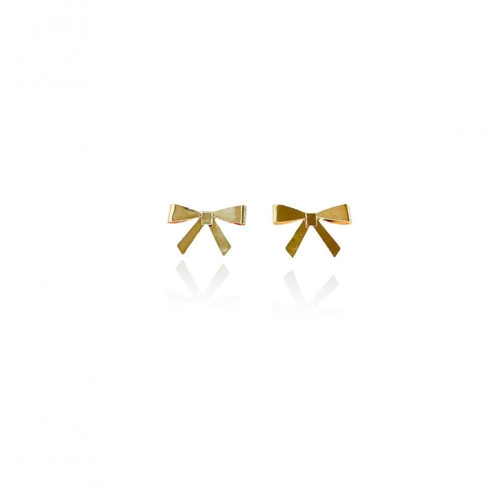 Brinco Ear Cuff Laço Grande Banhado Em Ouro 18k
